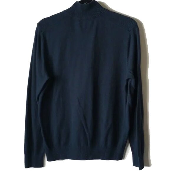 Port Authority Maserati Textured Half Zip Funnel Neck Sweater S Navy White - Picture 2 of 10